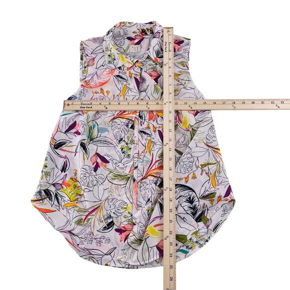 A New Day Floral Sleeveless Button-Up Blouse  Size S  Lightweight & Colorful - Picture 4 of 5